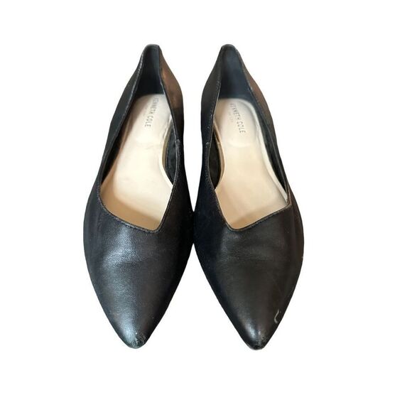 Kenneth Cole Black Leather Pointed Toe Pumps - Picture 2 of 11